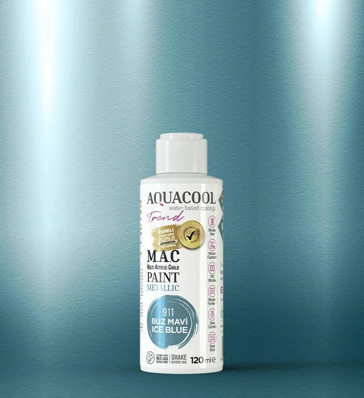 Aquacool Trend M.A.C Su Bazlı Akrilik Lake Metalik Boya - Görsel 10